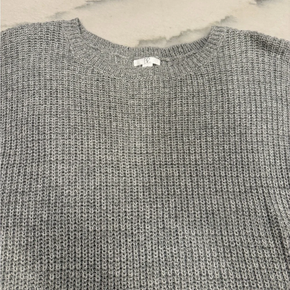 BP Nordstrom Sweater Tunic Size XS Gray Marled Crew Neck Knit Pullover NWT